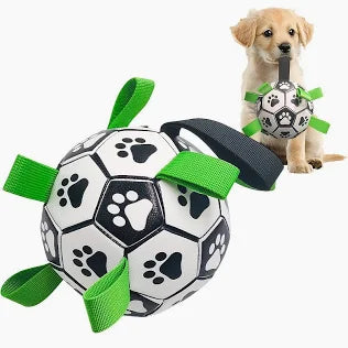 Balón de Fútbol Interactivo para Perros con Correas de Agarre