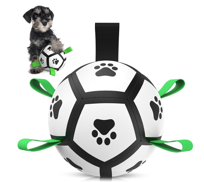 Balón de Fútbol Interactivo para Perros con Correas de Agarre